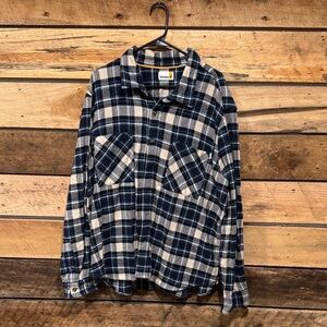 Timberland Navy and Cream Plaid Casual Shirt
